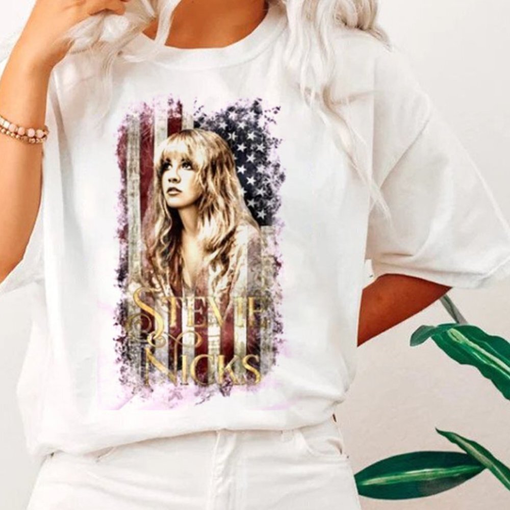 Stevie Nicks Shirts Patriotic American Flag Unisex Tshirt Gift For Fans Tee